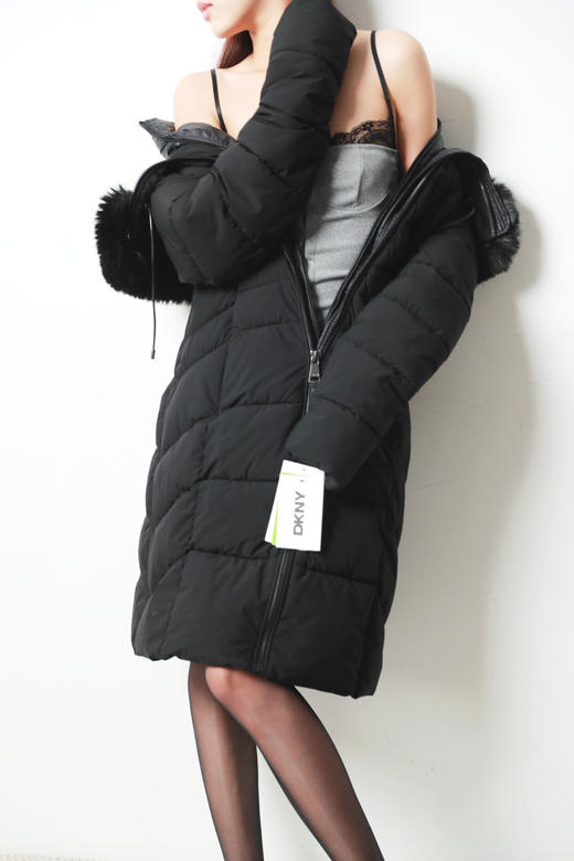 气质女神款！！又仙又欲の大毛领中长款风衣衍缝棉服外套A121268 商品图0