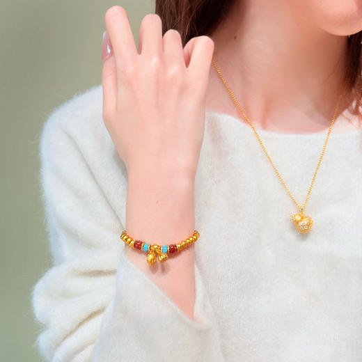 热卖 ！1秒贵气！“金”运加身！灵珠 沙金手串/项链/福禄罗盘 手工串珠 热门流行款 多款可选 商品图1