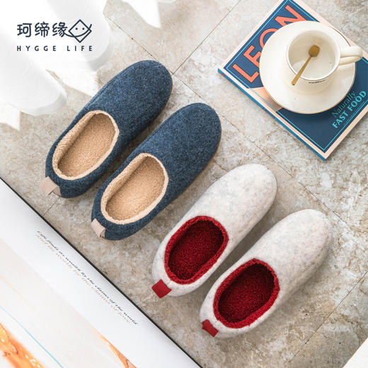 【彩色毛毡包跟鞋】珂缔缘冬季居家包跟男女士家用室内木地板防滑毛绒保暖棉拖鞋多款式可选 商品图8