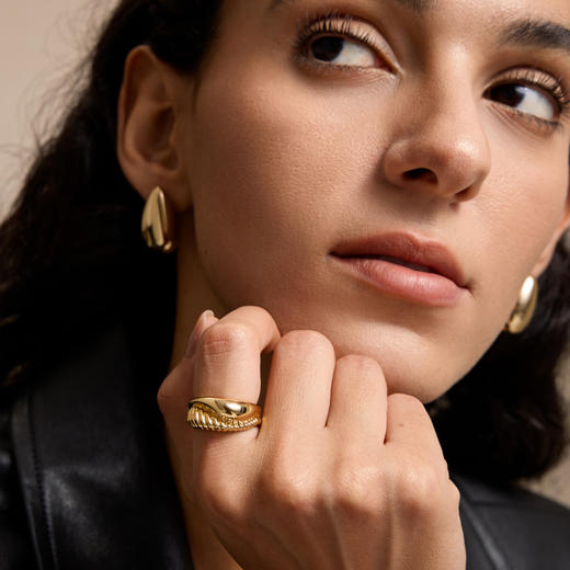 【谷爱凌&林允&宋佳&刘孜同款】Mordern Art 现代艺术时期 | 小水滴纹理戒指 商品图2