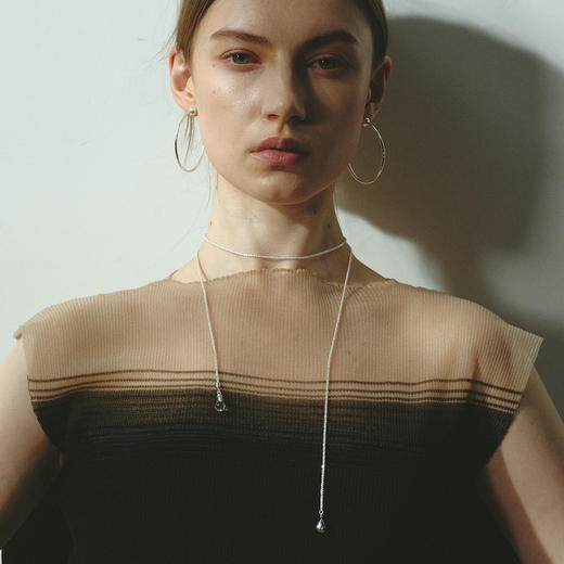 【春夏新款】alodia.co 品牌直发 掠影银河白水晶水滴毛衣链 意大利工艺长期主义简约高级感 商品图2
