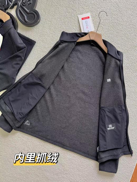 D121166男士立领抓绒夹克秋冬透湿保暖外套户外运动上衣 商品图10