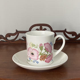 英国Wedgwood Meadow Sweet 花卉骨瓷咖啡杯碟两件套 B0239