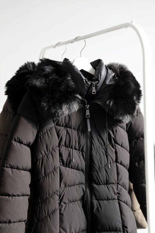 气质女神款！！又仙又欲の大毛领中长款风衣衍缝棉服外套A121268 商品图4