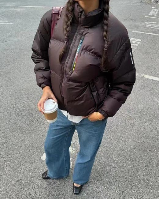 D121139格纹防泼水涂层面料Contour立领羽绒服男女同款 商品图7