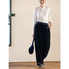 牧衣游原创 丝绒净色休闲长裤新款垂感显瘦蓝色宽松百搭裤子 今喜 商品缩略图1