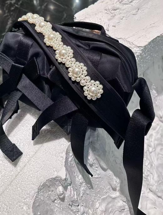 女款蝴蝶结珠花装饰单肩包he 商品图1