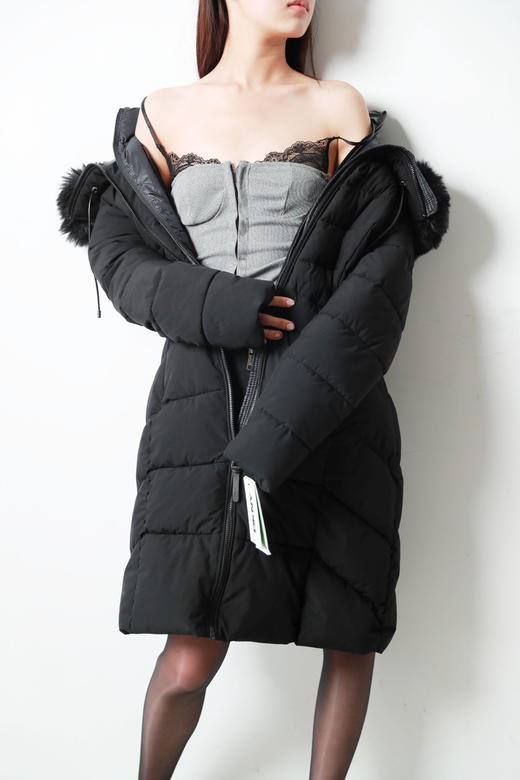 气质女神款！！又仙又欲の大毛领中长款风衣衍缝棉服外套A121268 商品图10