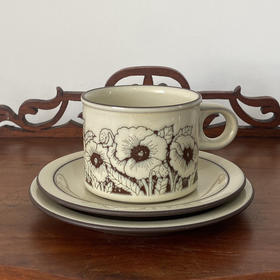 英国Hornsea  CORNROSE 咖啡杯碟三件套
