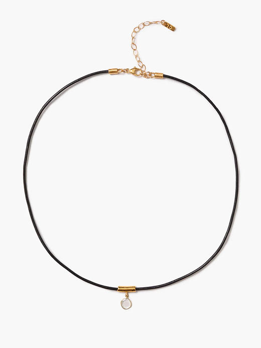 订购6周到｜Chan Luu-MIRAGE-莫桑石 皮革 吊坠 项链［美国设计师］ 商品图0