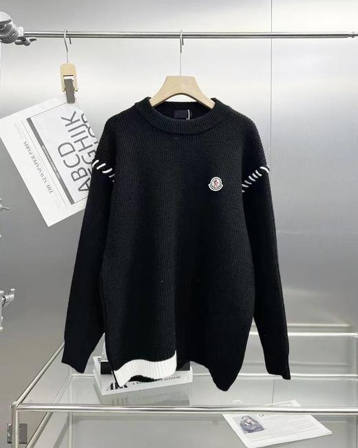 D121122新款提花宽松阔版秋冬针织衫长袖套头毛衣男女同款 商品图2