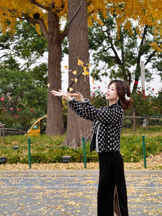 逸红颜明月优选#丝绒钉珠衫「夜流光」✨当小香风撞进阿玛尼的夜幕奢华 商品图3