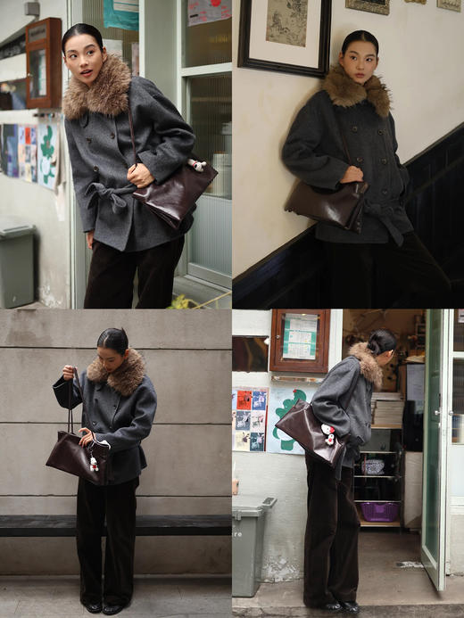 HIDEMI 大秀款bookbag系列长款三层多种背法挎包通勤包 商品图5