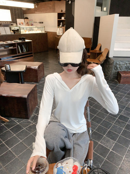 <曾小咸推荐>现货秒杀！微信超特价！韩系连帽长袖打底衫 日常119.99/件 立减40 秒杀79.99/件！！ 商品图10