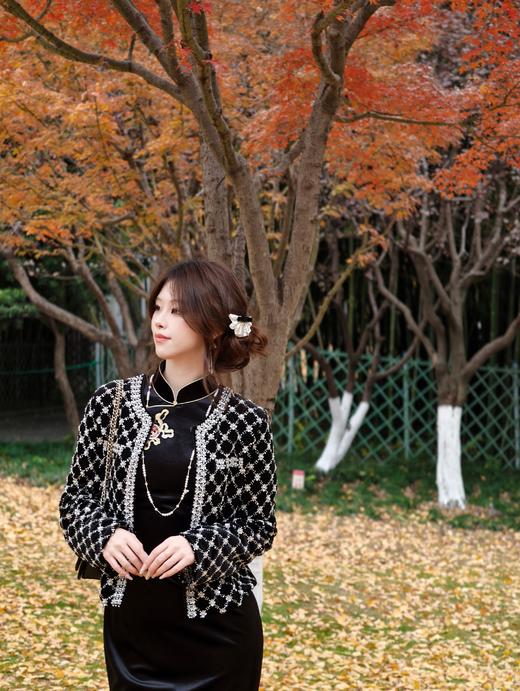 逸红颜明月优选#丝绒钉珠衫「夜流光」✨当小香风撞进阿玛尼的夜幕奢华 商品图6