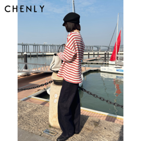 尘衣｜25F/W 冬日暖绒圆领红条卫衣