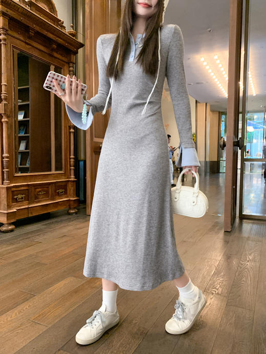 <曾小咸推荐>现货秒杀！微信超特价！撞色针织长袖连衣裙 日常199.99 立减100 秒杀99.99！！ 商品图12