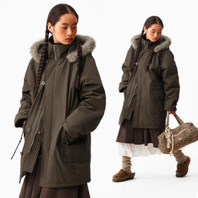 CryingCenter秋冬实穿可拆卸毛领夹棉外套 工装派克棉服哭喊中心