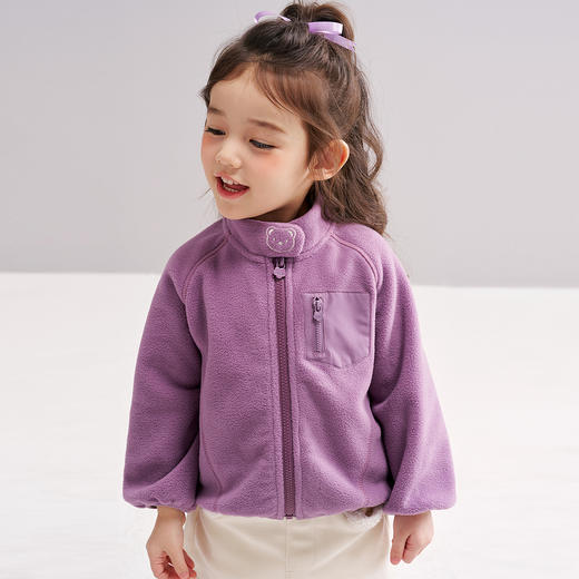 笛莎Deesha 2026春季女童时尚休闲立领摇粒绒外套 商品图1