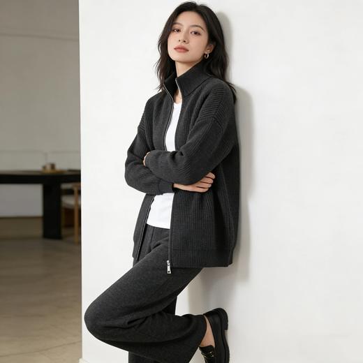 【质感肌理面料 松弛慵懒风】厚款开衫毛衣外套（ A68-9022） 商品图11