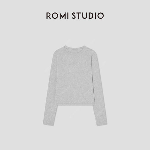ROMI STUDIO"休闲百搭"棉氨纶混纺微弹舒适洗水长袖T恤RWBWSH1697 商品图0