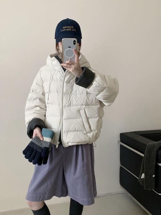 【YW】无忧购50绒女士羽绒服拼色洋气小个子短款宽松白鸭绒外套 8521（截单后3-5天发货） 商品图11