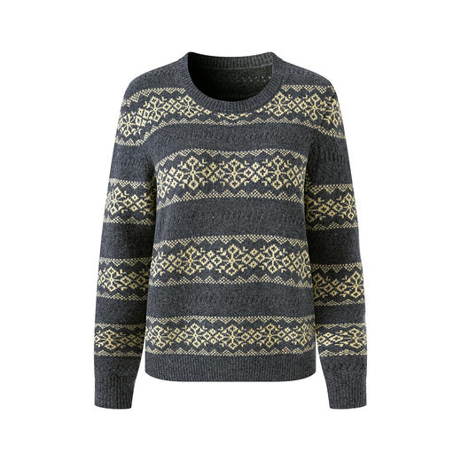 「高货wl」全新升级【铂金会员192/天猫259/差价67】(01648)洛诗琳气质羊毛混纺密织毛衣2025秋冬圆领宽松提花毛衣女 商品图3