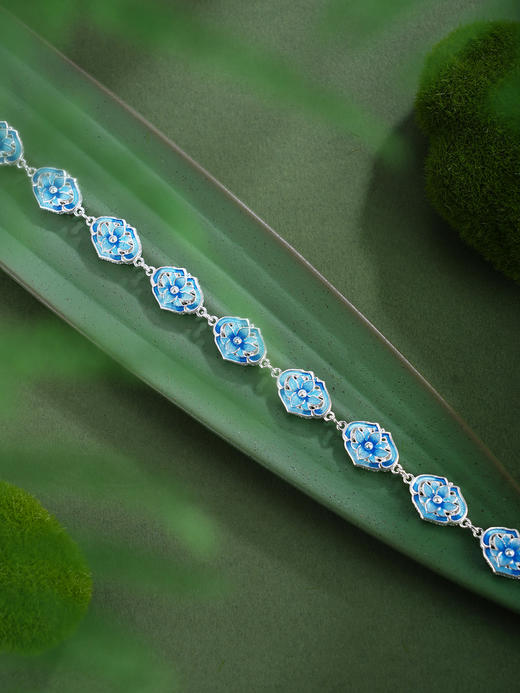 子佩集【锦绣芳华】银S990手链【QFSL023】如意花丝珐琅彩原创作品 商品图4