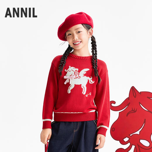 【实体店同款】女童长袖针织衫春季新款安奈儿童装AG614027 商品图0