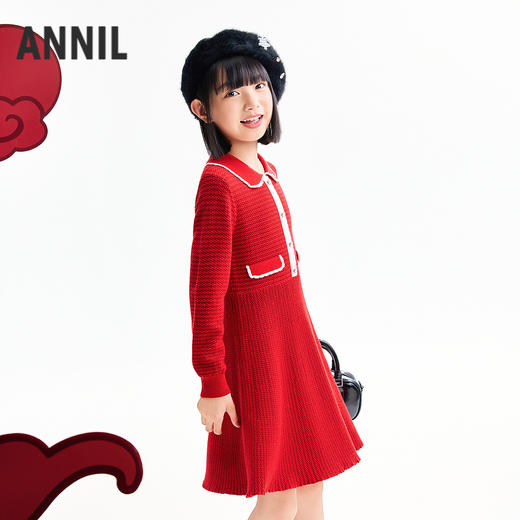 【实体店同款】女童针织连衣裙春季新款安奈儿童装AG613020 商品图2