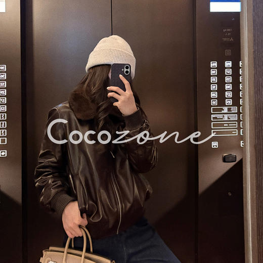 COCO ZONE 刘 一一“中古皮衣”英国进口羊皮革皮衣 CD2A3222 商品图2