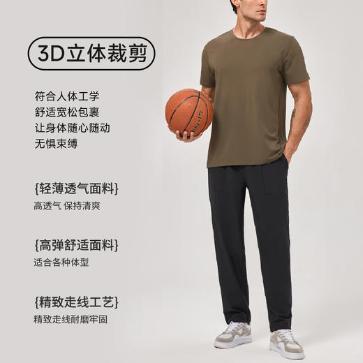 跃牌【欲动春风】男装系列 男宽松运动短袖莫代尔凉感透气健身t恤51235 商品图3