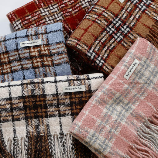 DM拼图千鸟格格纹女围巾-纪念日百货门店同款166595729 商品图0