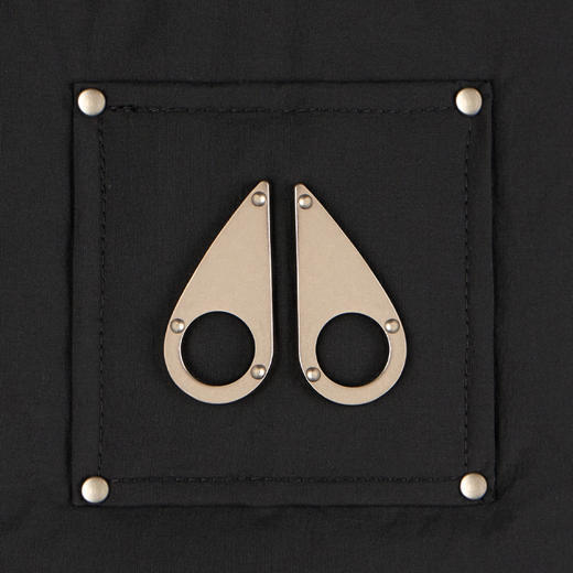 MOOSE KNUCKLES 男士金属驼鹿指节徽标绗缝连帽羽绒服 黑色 M35MB049 292 商品图2