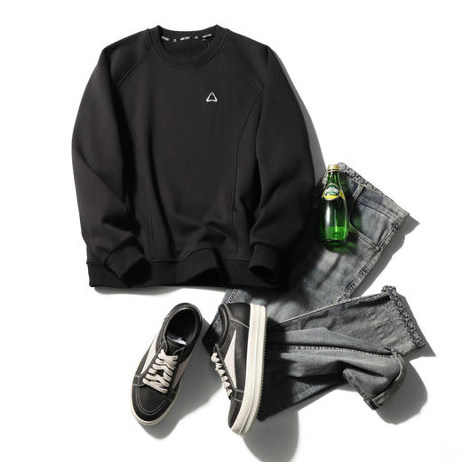 男士简约时尚一体绒圆领加绒卫衣 商品图10