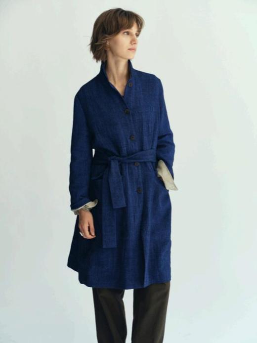 JAI 25AW 暮光蓝羊毛亚麻游吟诗人外套 商品图0