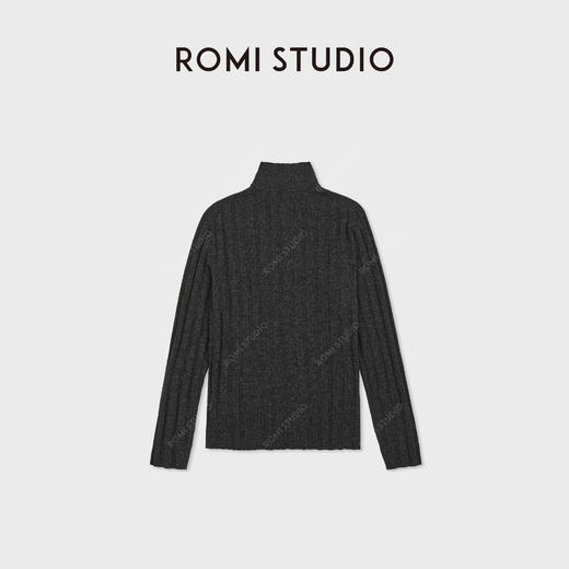 ROMI STUDIO“简约舒适”纯羊毛哑光坑条双拉链毛织开衫 RWCWS67352 商品图1