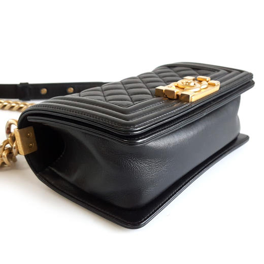 【95新】CHANEL香奈儿LEBOY系列A67085 Y09939 94305小号黑金牛皮Leboy链条包单肩包女士 101225NJS11 商品图5