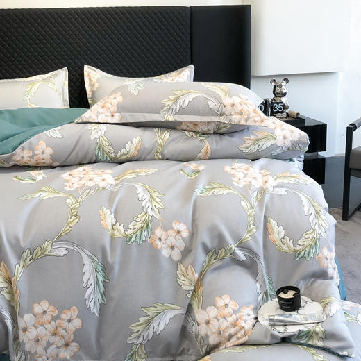 【阳光棉 好睡眠】QIUBAN秋板繁花似锦长绒棉四件套 80支新疆长绒棉 陌上花开 锦上添花 AB双版 可机洗水洗 商品图3