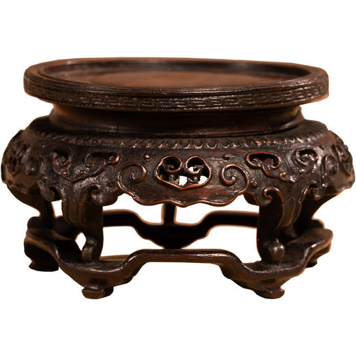 清	黄花梨云纹三弯腿五足带托泥器座 商品图5