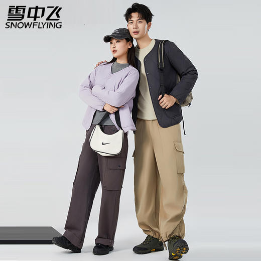 雪中飞10A级抑菌山羊绒圆领外套 7703/8703 商品图1