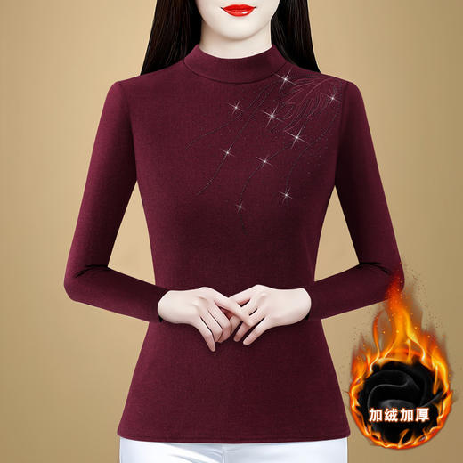 KQL 765G512打底衫半高圆领加厚长袖t恤韩版上衣 商品图2