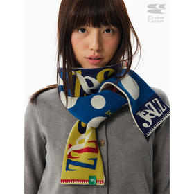 CryingCenter 摇粒绒拼接针织双面复古 彩色糯感小围巾冬日百搭