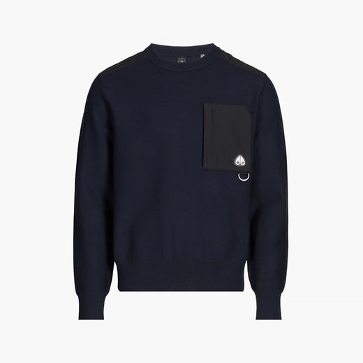 MOOSE KNUCKLES 男士金属驼鹿指节徽标针织衫 蓝色 M35MK667 833 商品图0