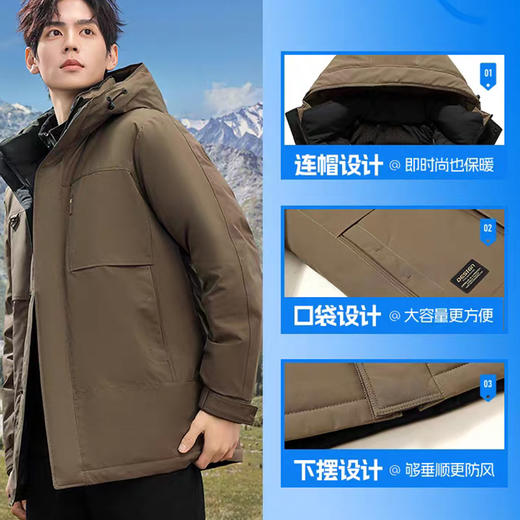 雪中飞中长款男士羽绒服 拒绝臃肿 保持帅气 经典款 经典色 帅气挺拔 商品图6