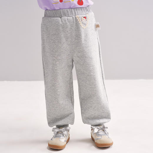 笛莎Deesha 2026春季女童基础休闲绣花收脚口长裤 商品图1