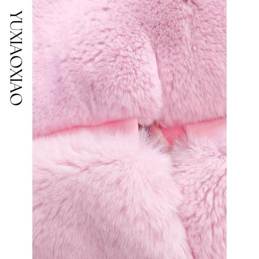 余潇潇【蜜糖奶兔】软糯舒适雷克斯獭兔毛横排工艺侧口袋立领皮草 商品图2