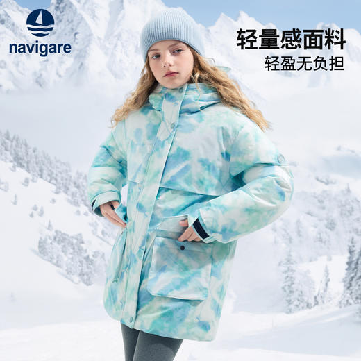 【90绒】【120-165】【纳维凯尔】意大利小帆船女童冬款加厚保暖工装羽绒服 商品图3