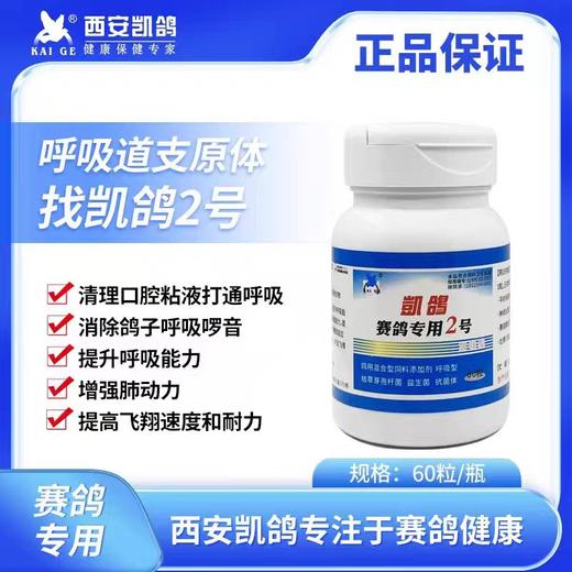 凯鸽2号凯鸽二号呼吸道胶囊60粒赛鸽信鸽子保健日常 商品图0