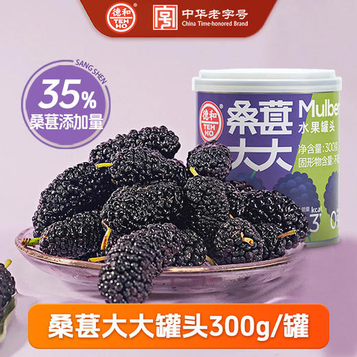 德和 桑葚大大水果罐头300g/罐  #润 商品图0